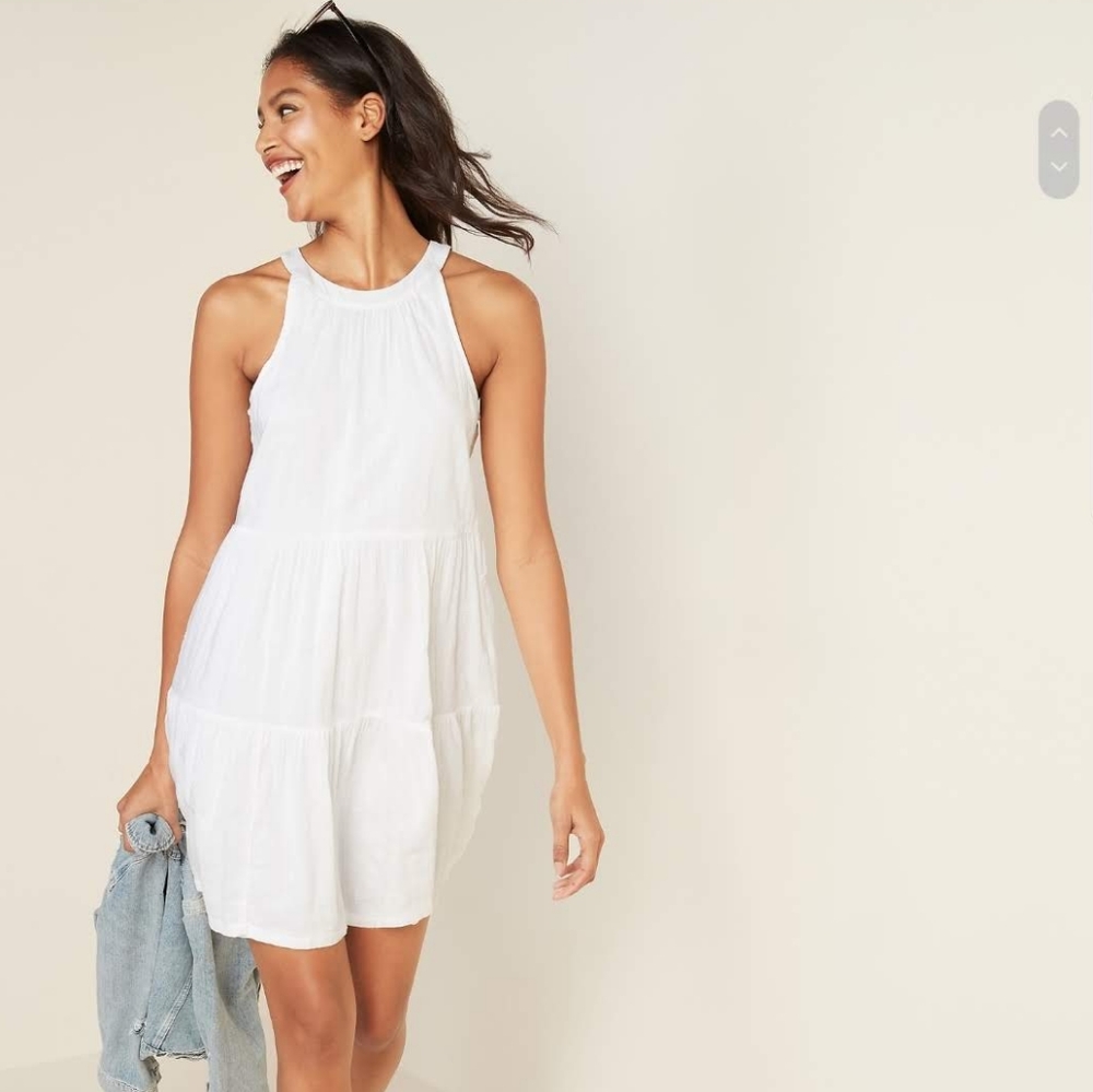 Old Navy Sleeveless Tiered Swing Embroidered Dress